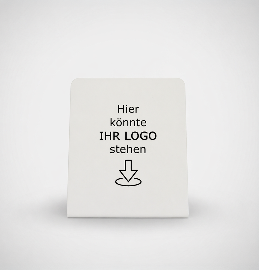 NFC-Aufsteller für Google Bewertungen mit Platz für individuelles Firmenlogo